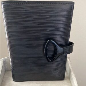 Louis Vuitton Black Epi Agenda PM w/Original Diary Paper, Address Book & Dusty